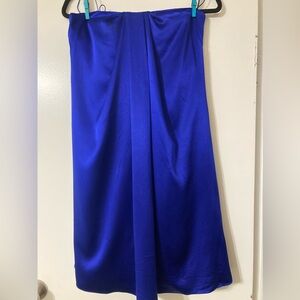 Lauren Ralph Lauren %100 Silk Blue Dress Short Strapless Size 6P